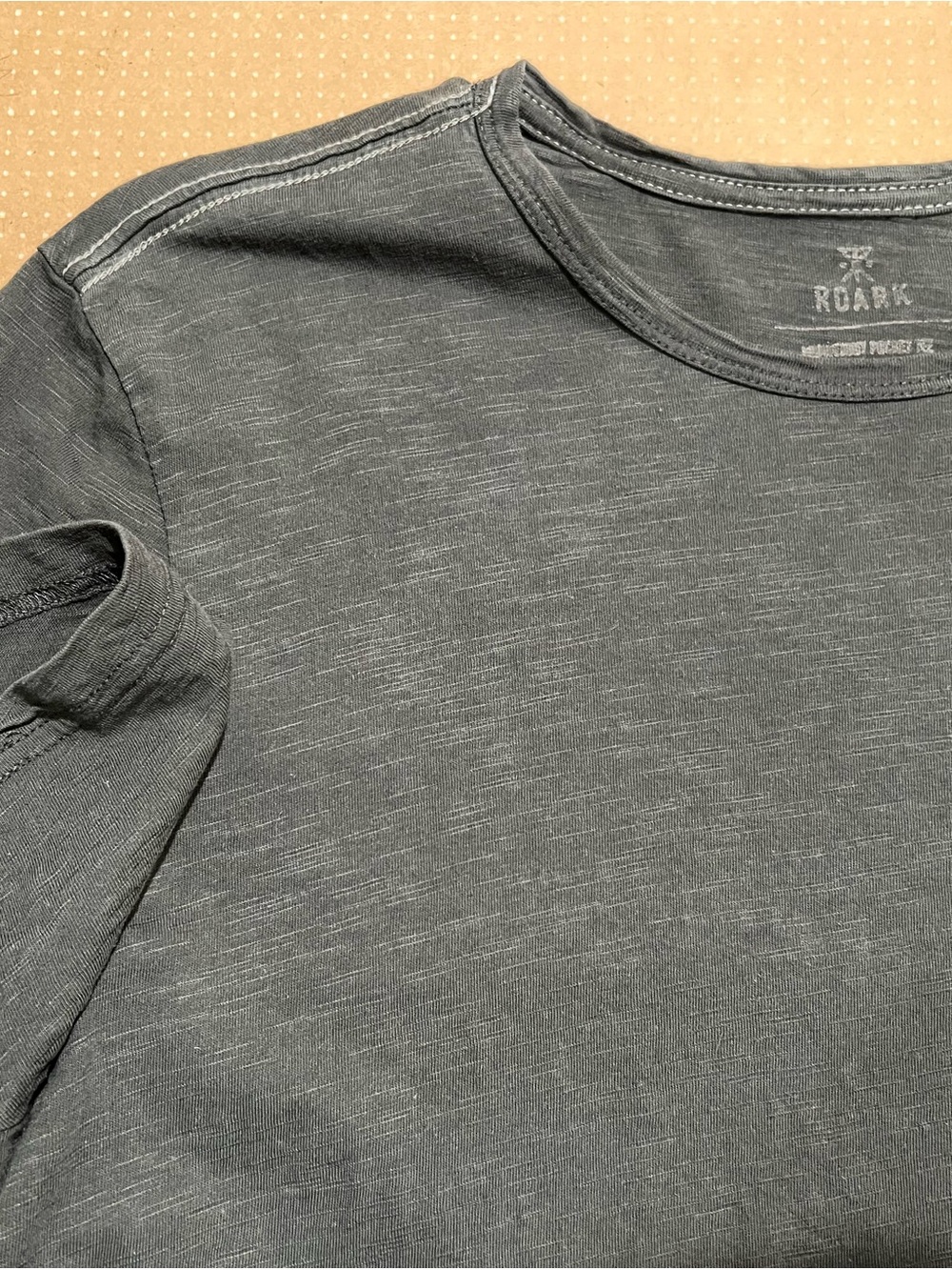 Roark Men's Classic Crew Neck Organic Cotton Dark Gray Pocket T-Shirt (M) - Picture 6 of 12